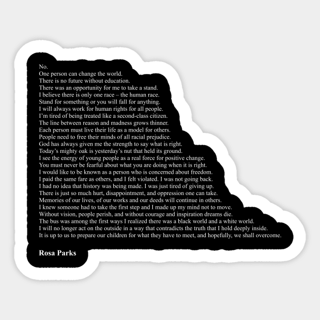 Rosa Parks Quotes Sticker by qqqueiru